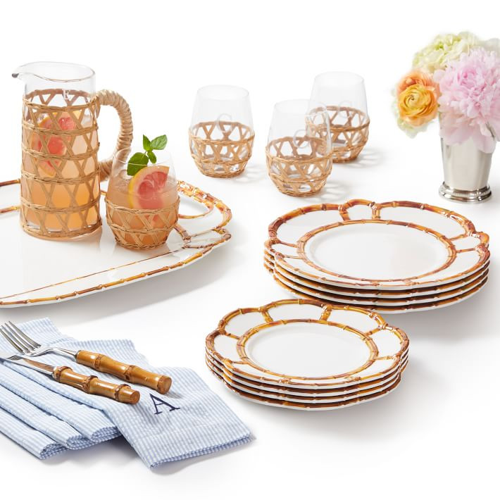 Bamboo Melamine Dinner Plate, Set of 4 | Mark and Graham