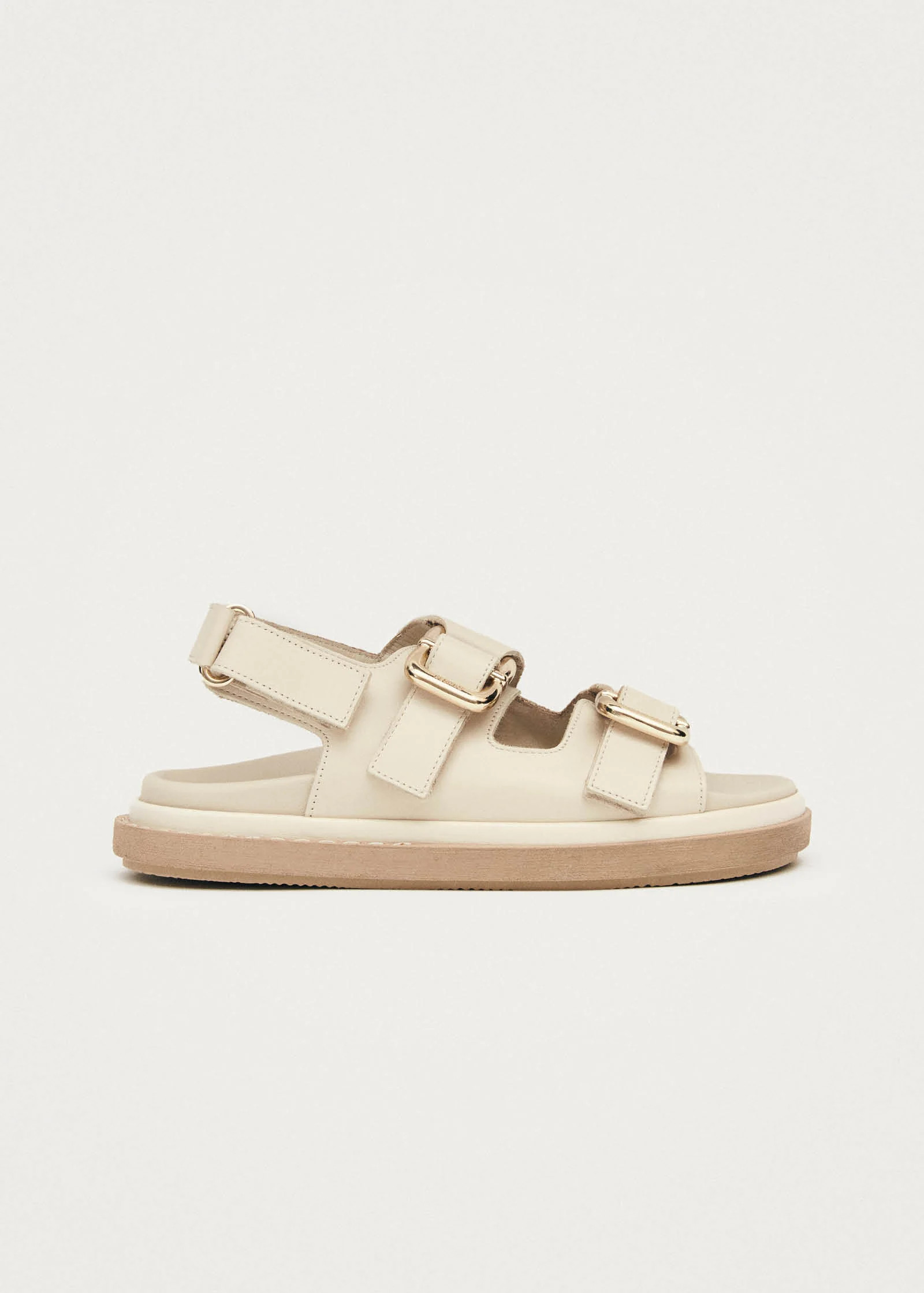 Harper Cream Leather Sandals | Alohas US