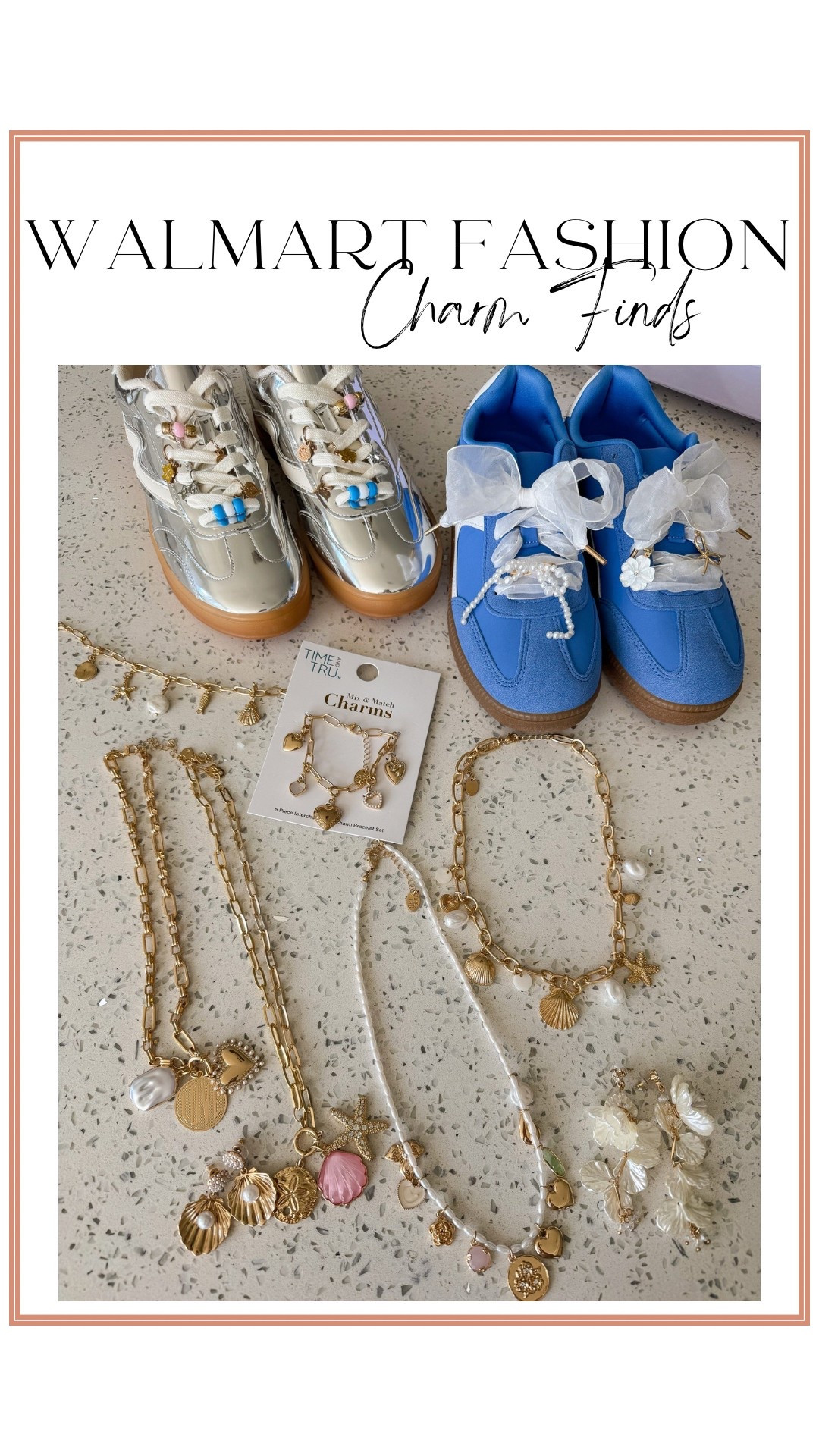 Walmart Fashion charm finds! I love the charm trend but it can get pricey. These cute new charm finds on Walmart are adorable 😍 sets for shoes, necklaces and bracelets. ☺️ and they’re all super affordable. These charm sneakers and on sale for $29 🥳 

Walmart fashion. Walmart finds. Charm details. LTK under 50. Charm Trend. 

#LTKStyleTip #LTKShoeCrush #LTKFindsUnder50