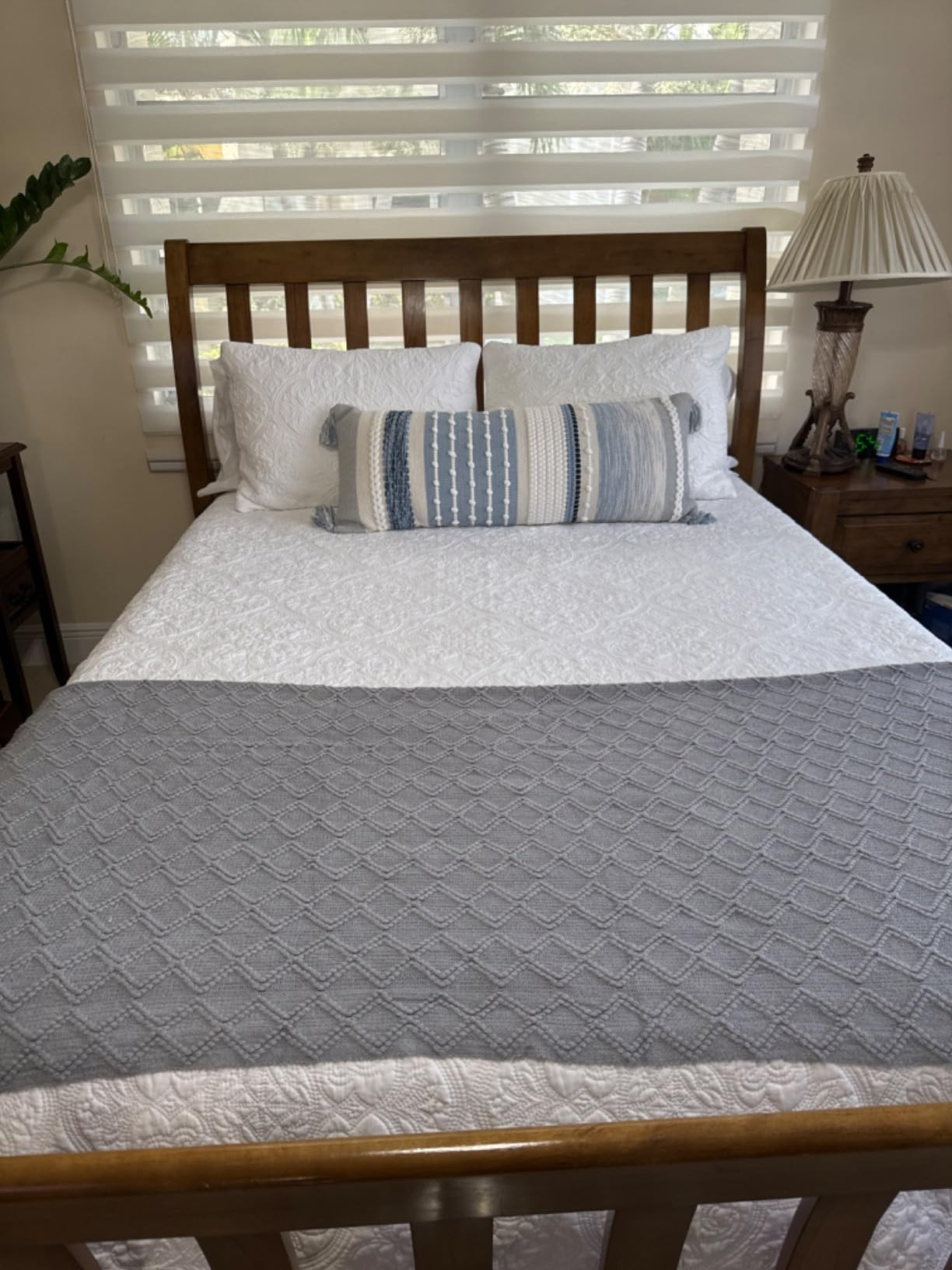 lifein Fall Throw Blanket for Couch-Soft Boho Bed Throw Blankets,Cozy Grey Waffle Knitted Throw,S... | Amazon (US)