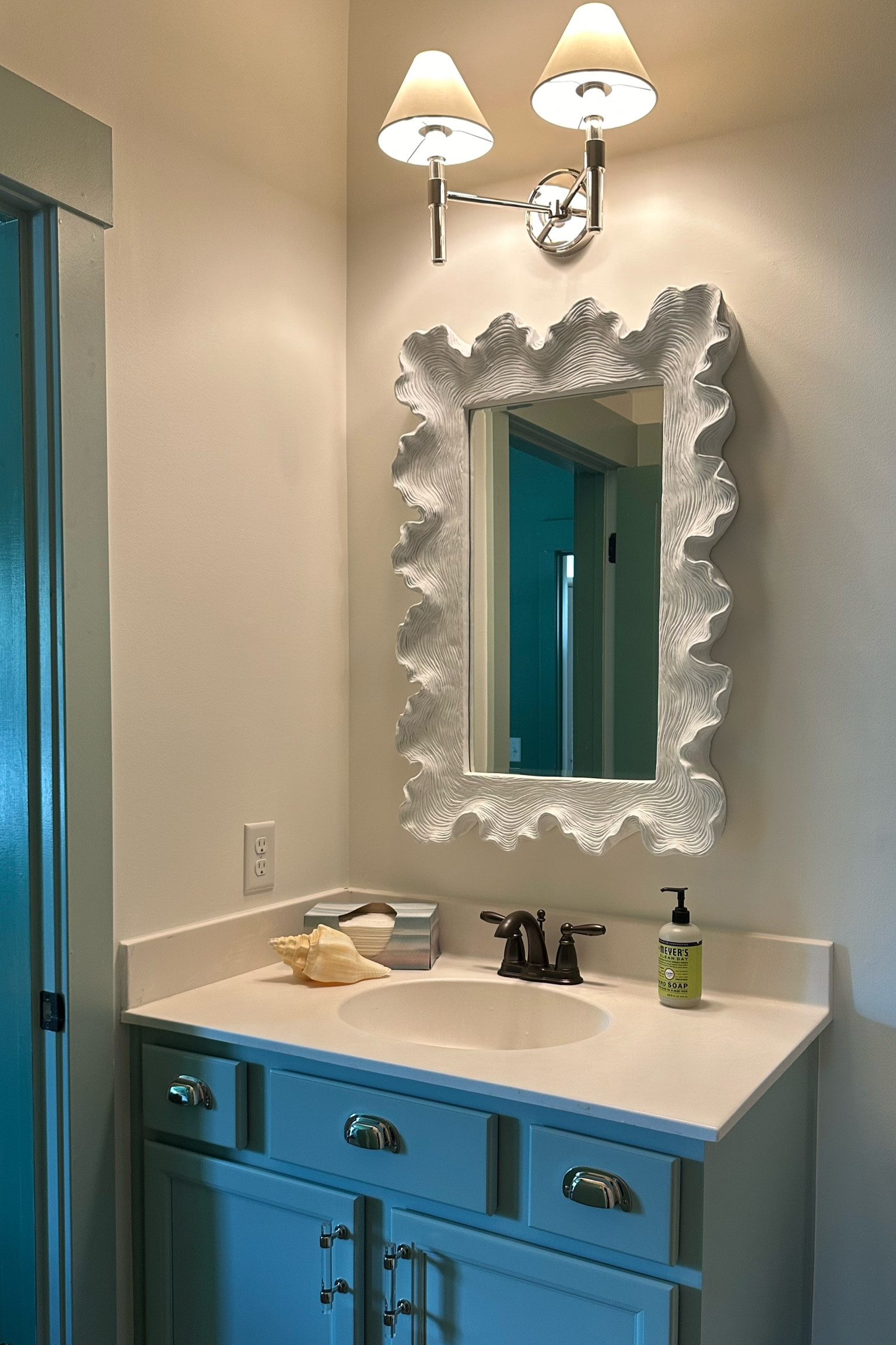 Bathroom upgrade! Still waiting on a new faucet. Love how it is turning out! Acrylic pulls are from signature hardware.

#LTKHome #LTKFamily #LTKStyleTip