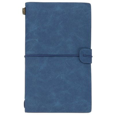 Unique Bargains Refillable Vintage Travel  Retro PU Leather Diary Notebook Blue | Target