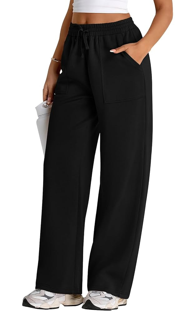 PRETTYGARDEN Womens Wide Leg Sweatpants High Waisted Baggy Lounge Sweat Pants Drawstring Athletic... | Amazon (US)