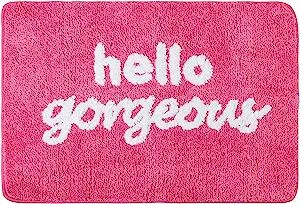 Fancy Soft Water Absorbent Bathroom Rug Shag Microfiber Shower Bath Rug Washable Pink Purple Plus... | Amazon (US)