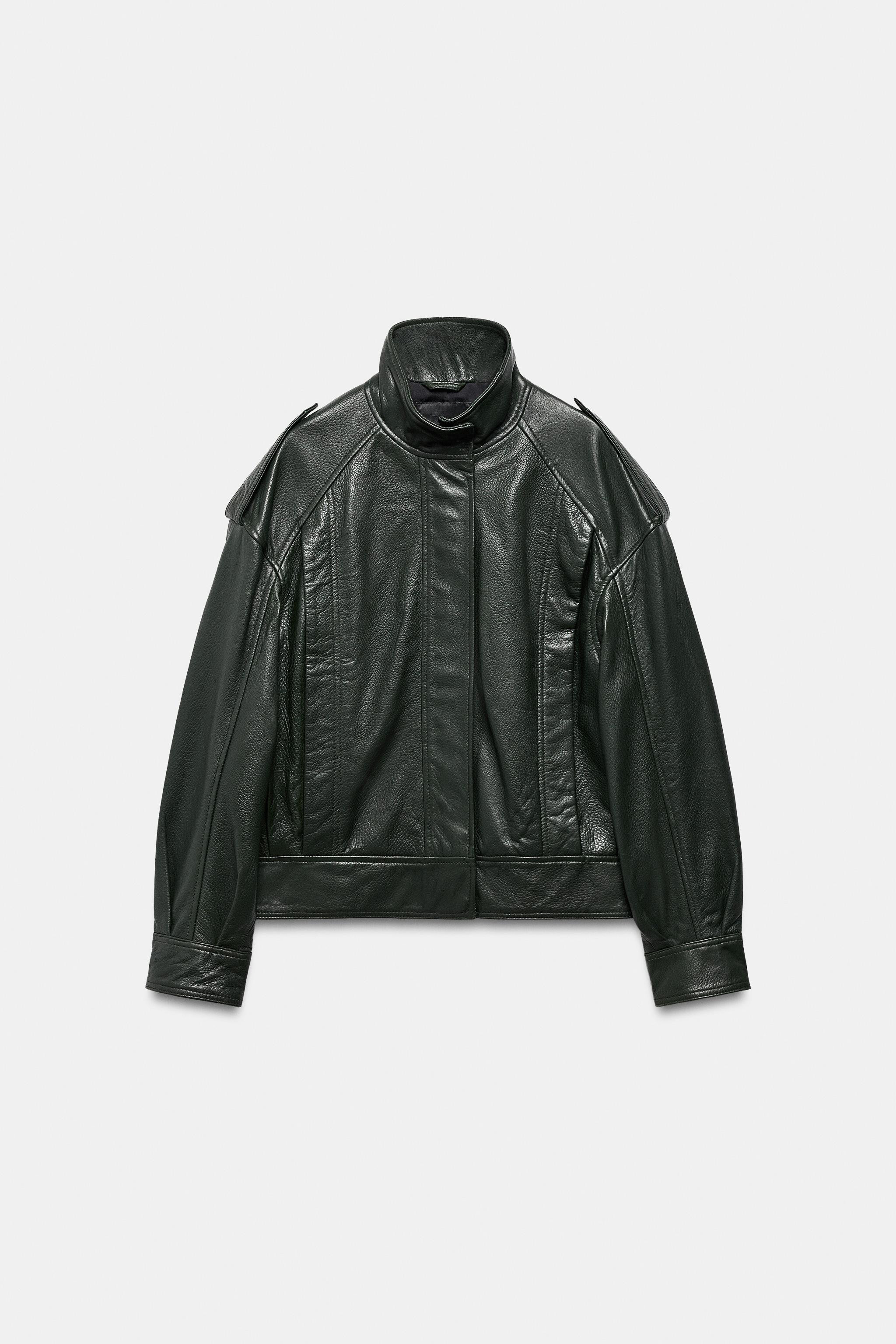 LEATHER BOMBER JACKET ZW COLLECTION LIMITED EDITION | Zara US