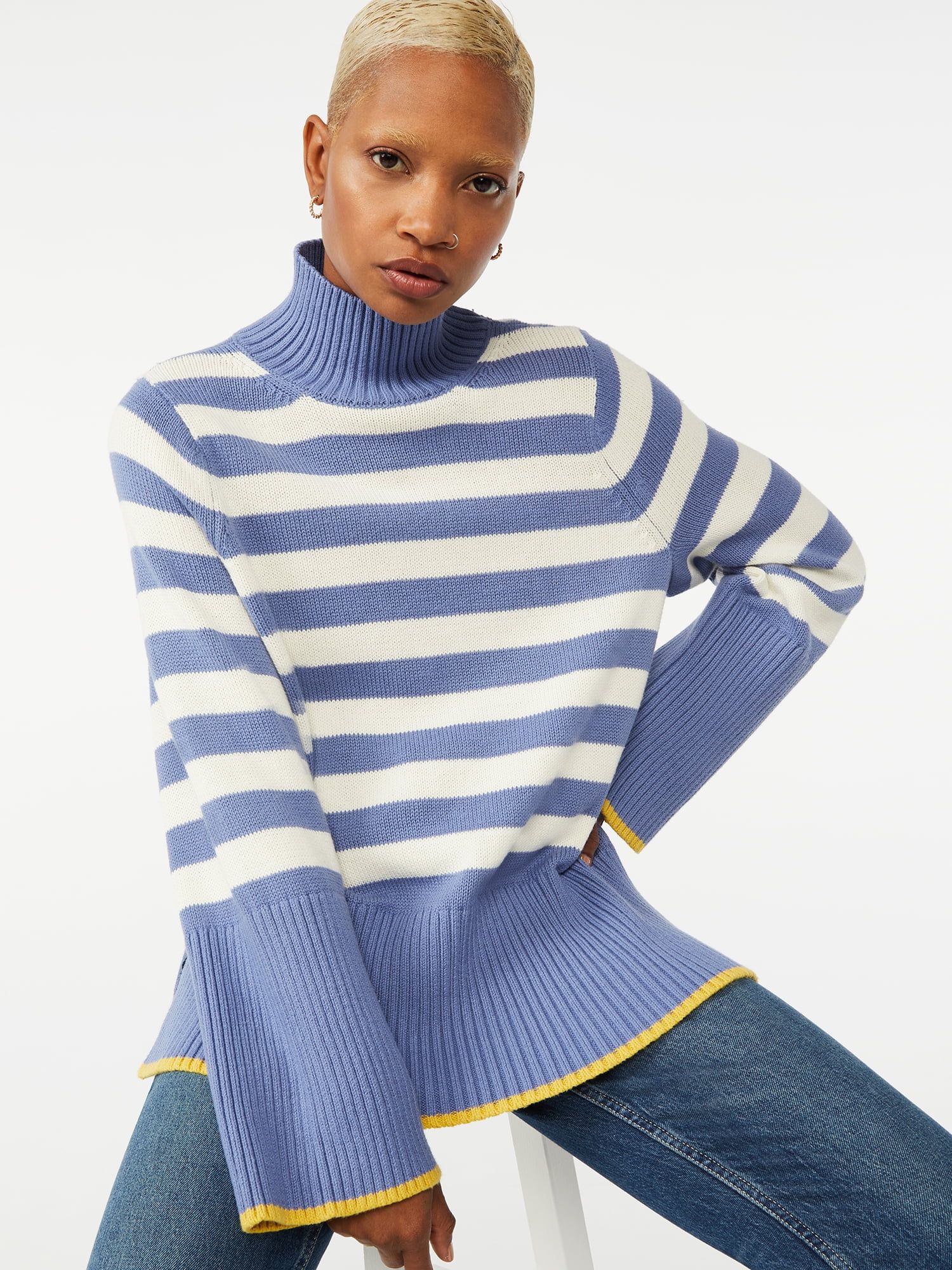 Free Assembly Women's Ribbed Turtleneck Sweater | Walmart (US)