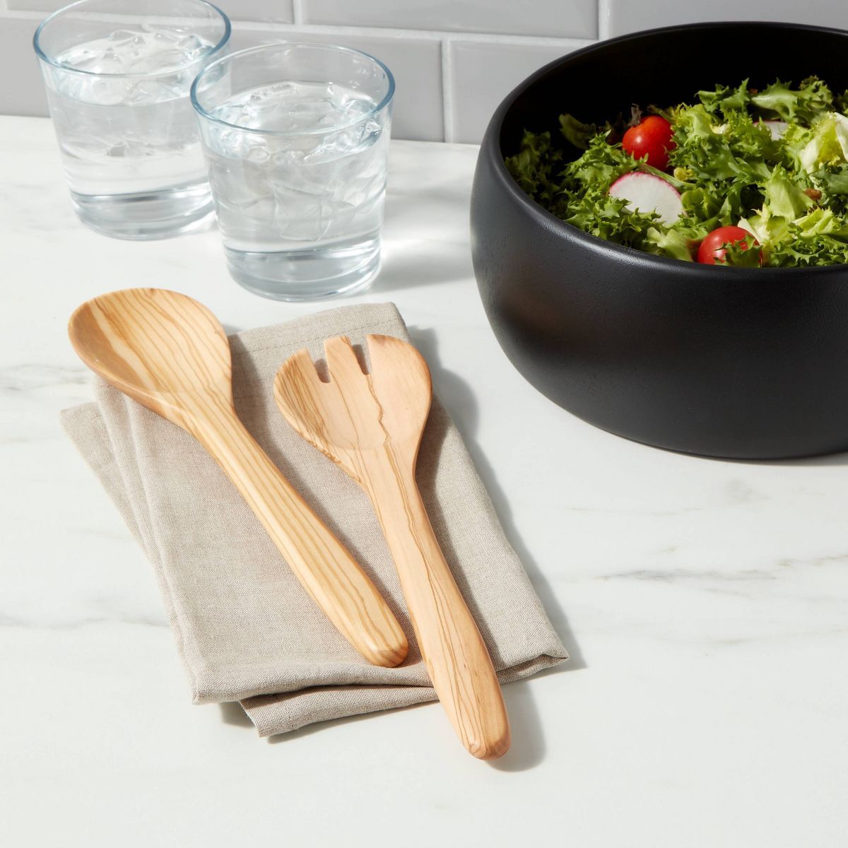 2pc Olivewood Utensil Serving Set - Threshold™ | Target