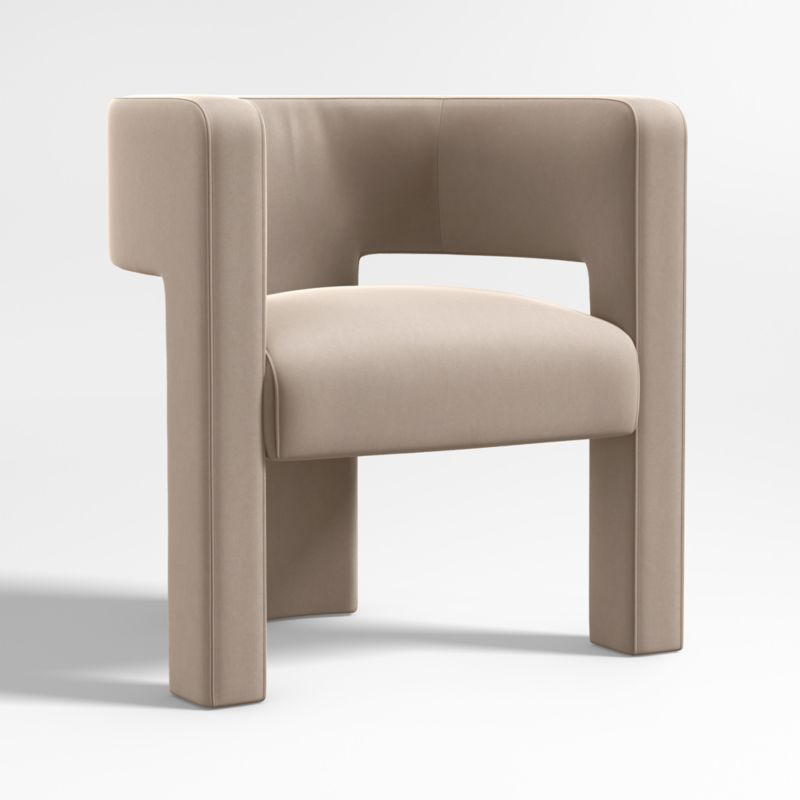 Sculpt Warm Beige Velvet Accent Chair + Reviews | Crate & Barrel | Crate & Barrel