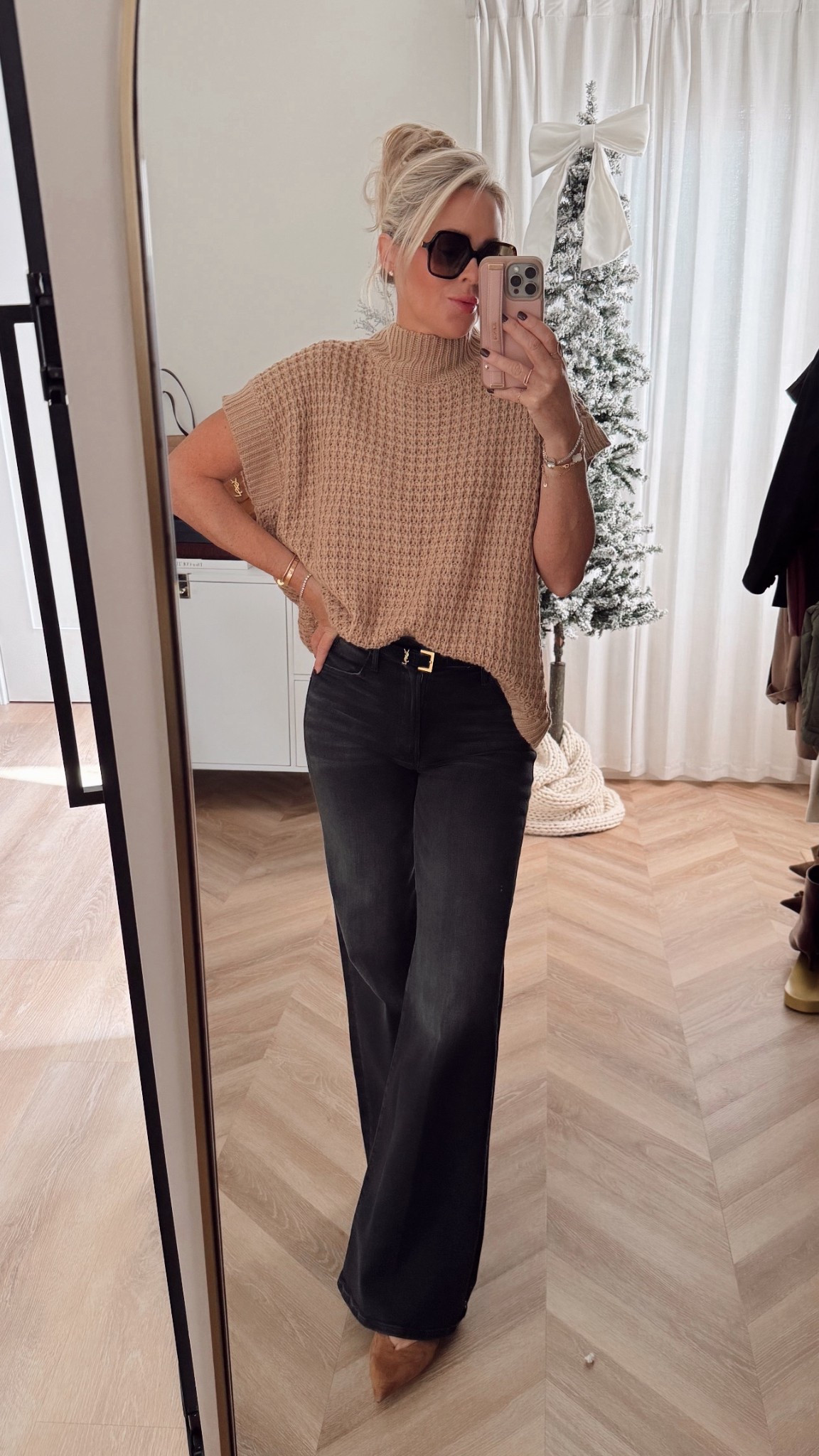 Amazon favorite & a bestseller in this space 🤎 Over 15 color options, perfect for warmer or cooler weather. Layer it with a cute blazer for Thanksgiving! I have multiple colors… that’s how much I love it.

Sweater, small. 
Heels and jeans, TTS. 

Thanksgiving outfit idea. Heels. Jeans. Sweater. Cardigan. 

#LTKStyleTip #LTKFindsUnder100 #LTKSeasonal