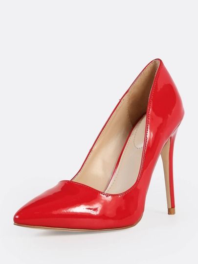Solid Pointy Toe Pumps RED | SHEIN