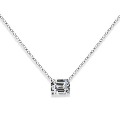 East West Emerald Cut Pendant (5 TCW) | Fantasia by DeSerio