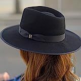 RACEU ATELIER Black Nuba Hat - Wide Brim Fedora Hat - 100% Wool Felt - Fedoras & Trilby Hats - Water | Amazon (US)