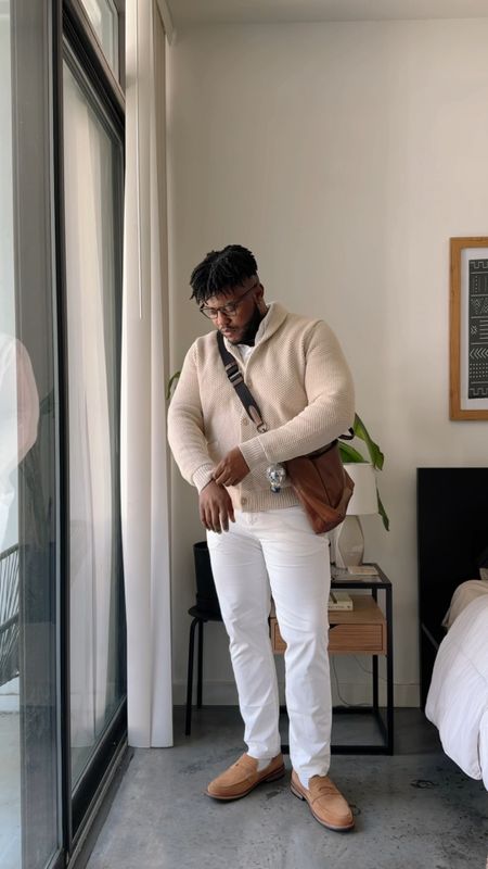 Feeling crisp and classic in my outfit featuring @taylorstitch. Tan suede shoes, white chinos, and a cozy beige cardigan. Check out my stories to shop this look! #OOTD #TaylorStitch #ClassicStyle

#LTKmens #LTKVideo