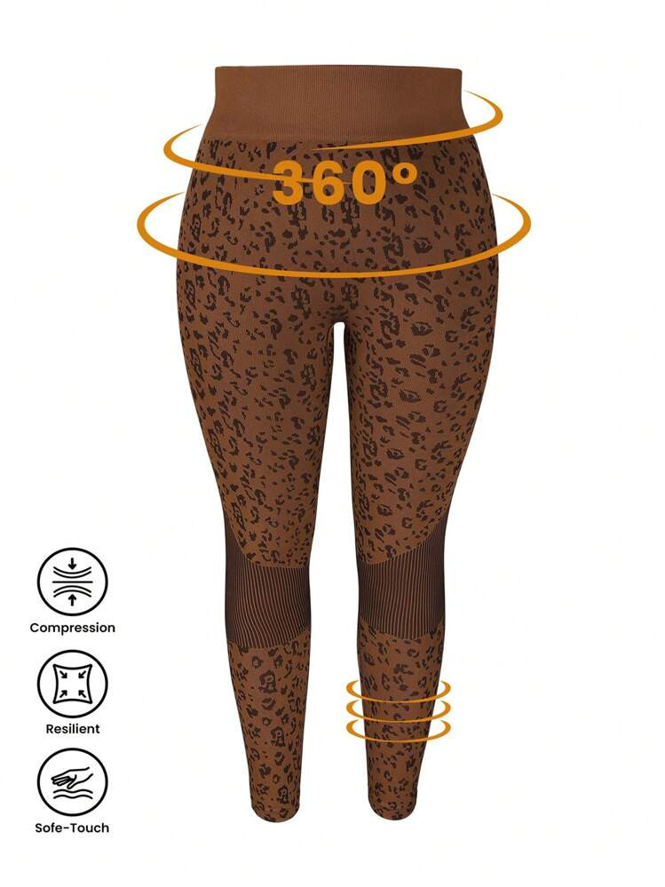 SHEIN Rhythm Era Plus Size Seamless Shaping Waist-Cinching Butt-Lifting Sports Leggings Yoga Wom... | SHEIN