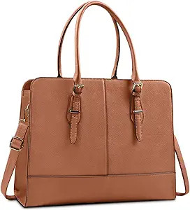 Laptop Bag for Women Leather Work Tote 15.6 Inch Laptop for Computer Bag Waterproof Business Offi... | Amazon (US)