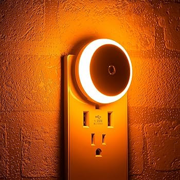Amber Night Light Plug in, Dusk to Dawn Sensor, Blue Light Blocking, Automatic Nightlight, Energy... | Amazon (US)