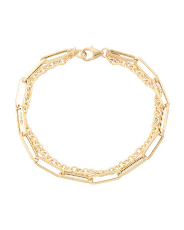 Made In Italy 14kt Gold Multi Chain Bracelet | TJ Maxx