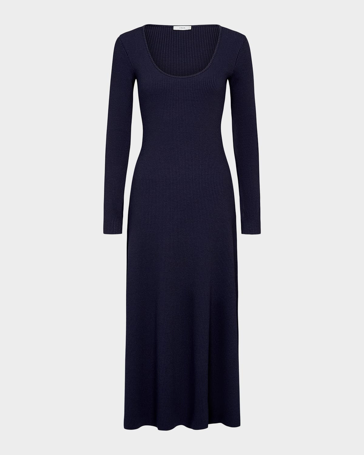 Long-Sleeve Rib-Knit Midi Dress | Neiman Marcus