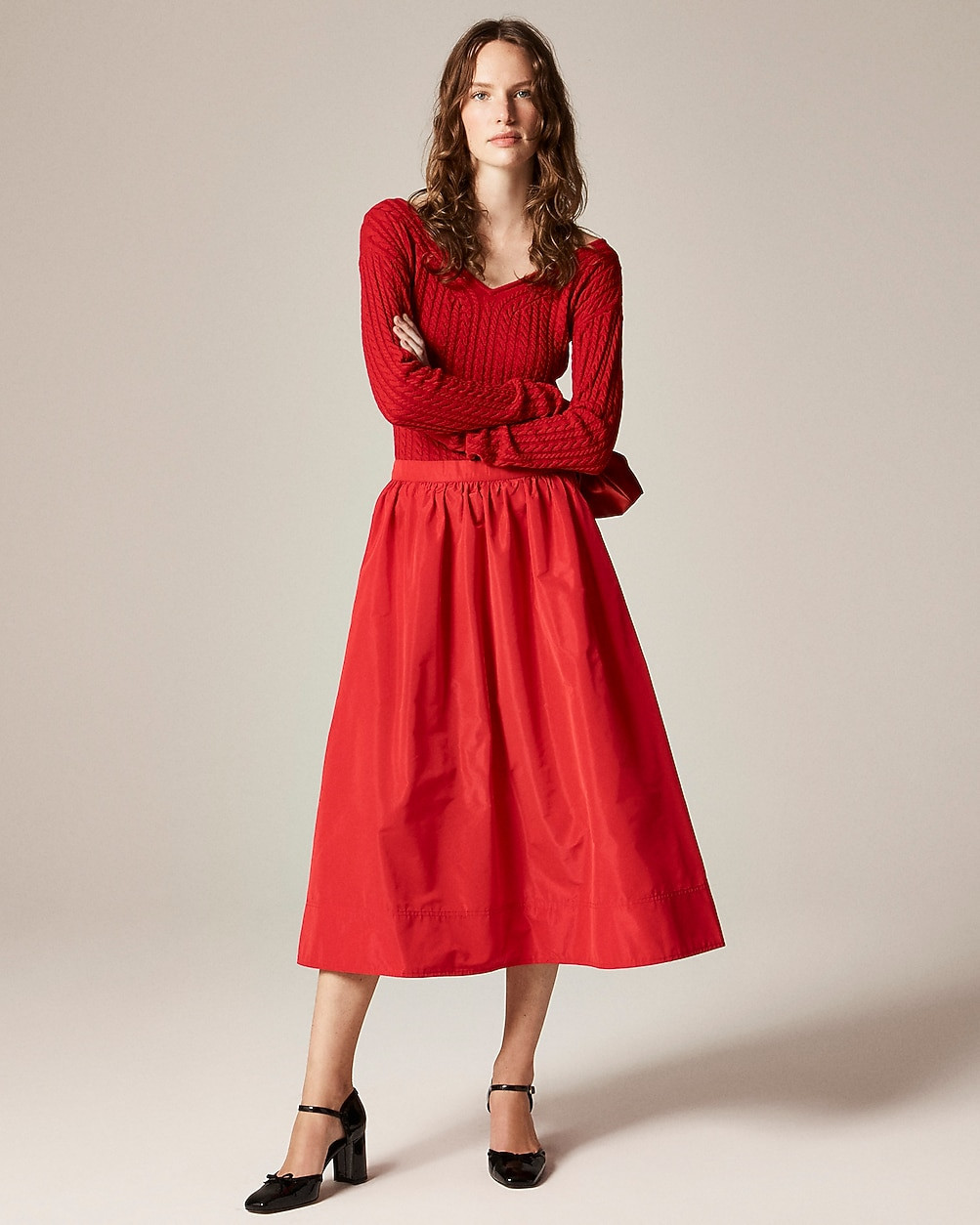 Midi ball skirt in taffeta | J. Crew US