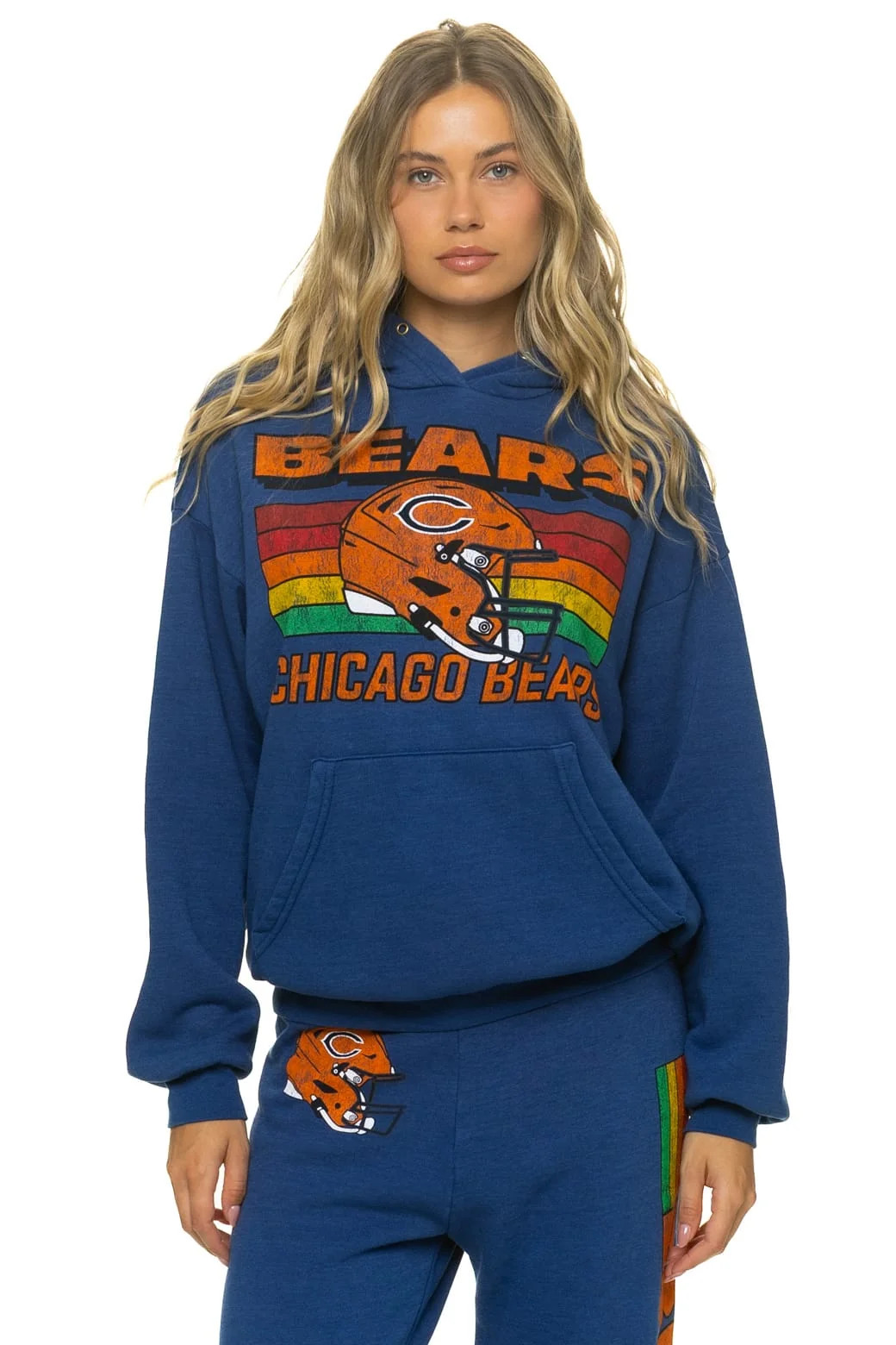 CHICAGO BEARS HELMET RELAXED PULLOVER HOODIE - ROYAL | Aviator Nation