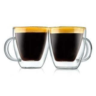 5.2 oz. Clear Glass Coffee Mug Set (Set of 2) | The Home Depot
