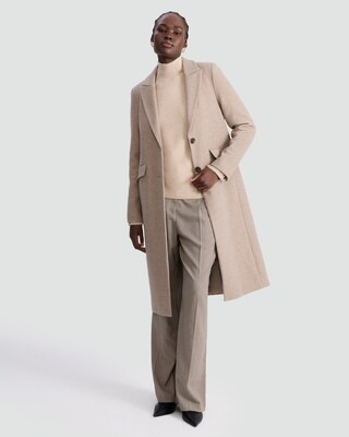 F&F Tailored Lined Longline Coat in Neutral | Tesco F&F