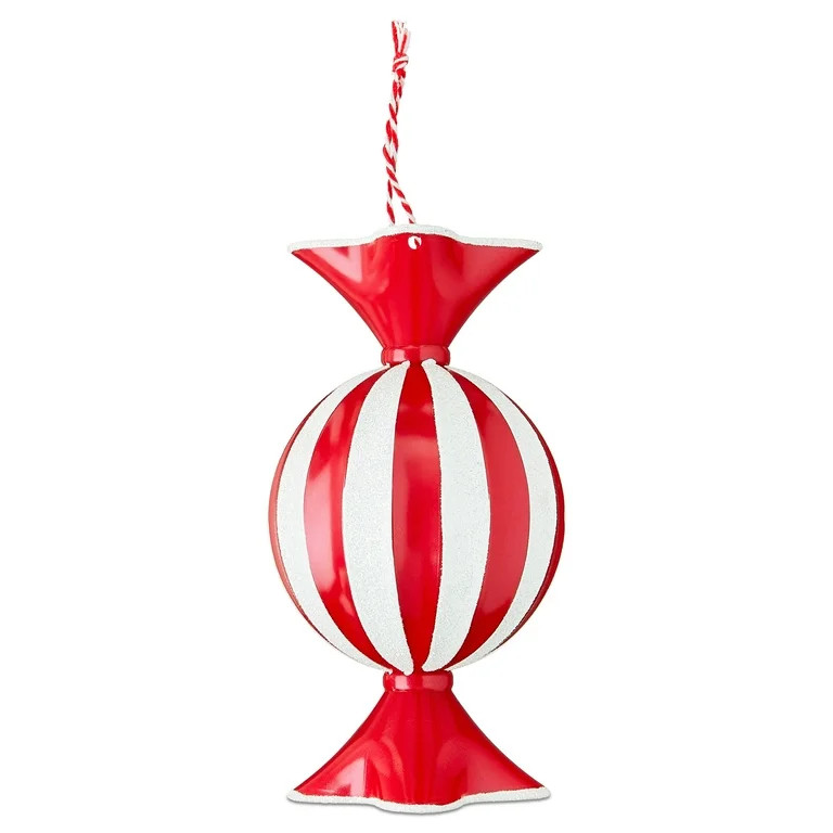 Red and White Candy Shaped Christmas Ornament, 5.5", by Holiday Time | Walmart (US)
