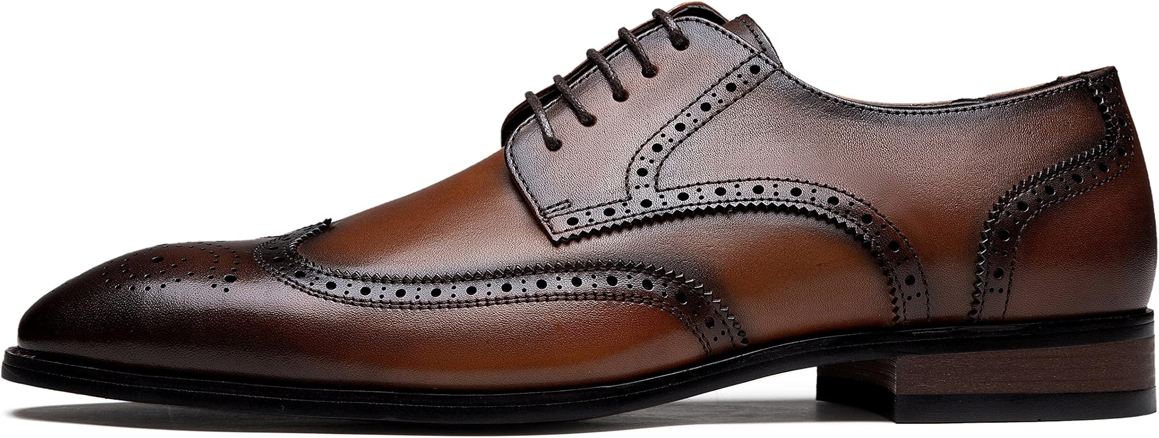 Jousen Men's Dress Shoes Leather Wingtip Formal Business Oxford Shoes Brogue Retro Derby Dress Sh... | Amazon (US)
