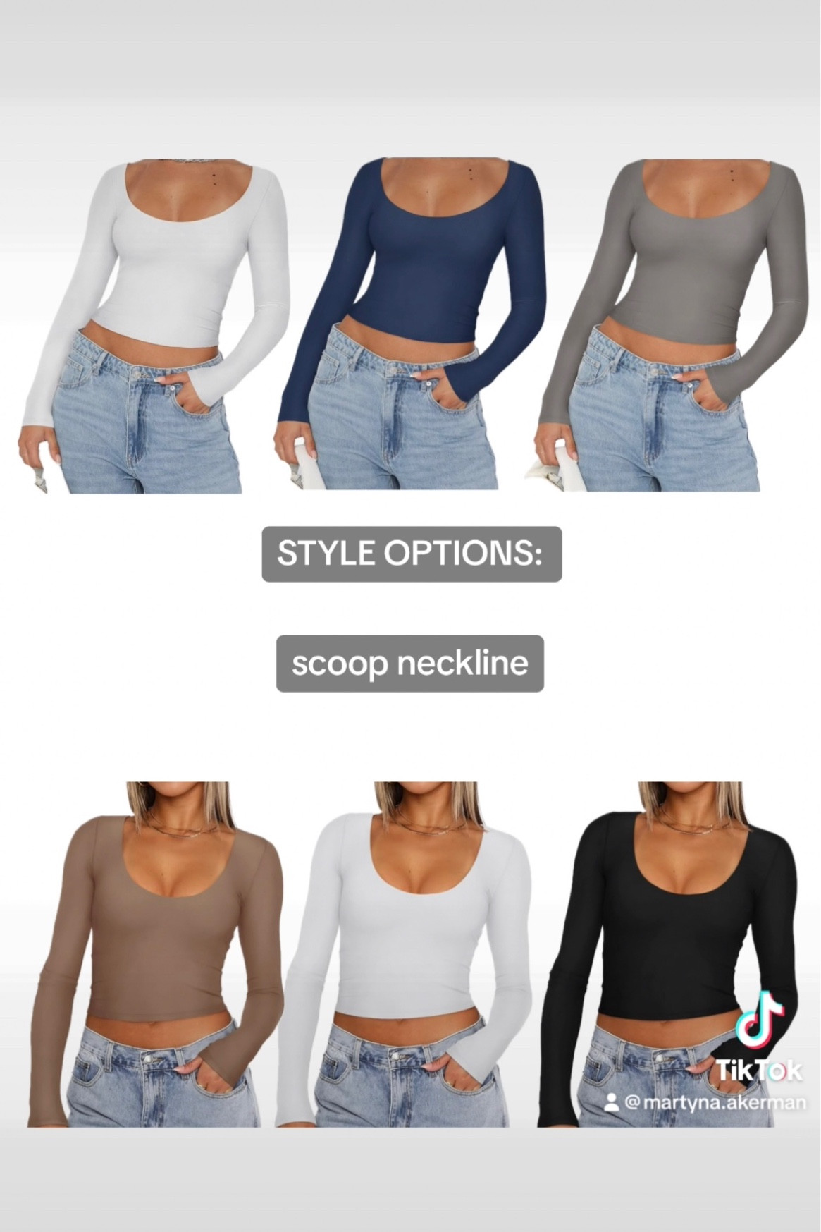 scoop neckline basic long sleeve top inspo 