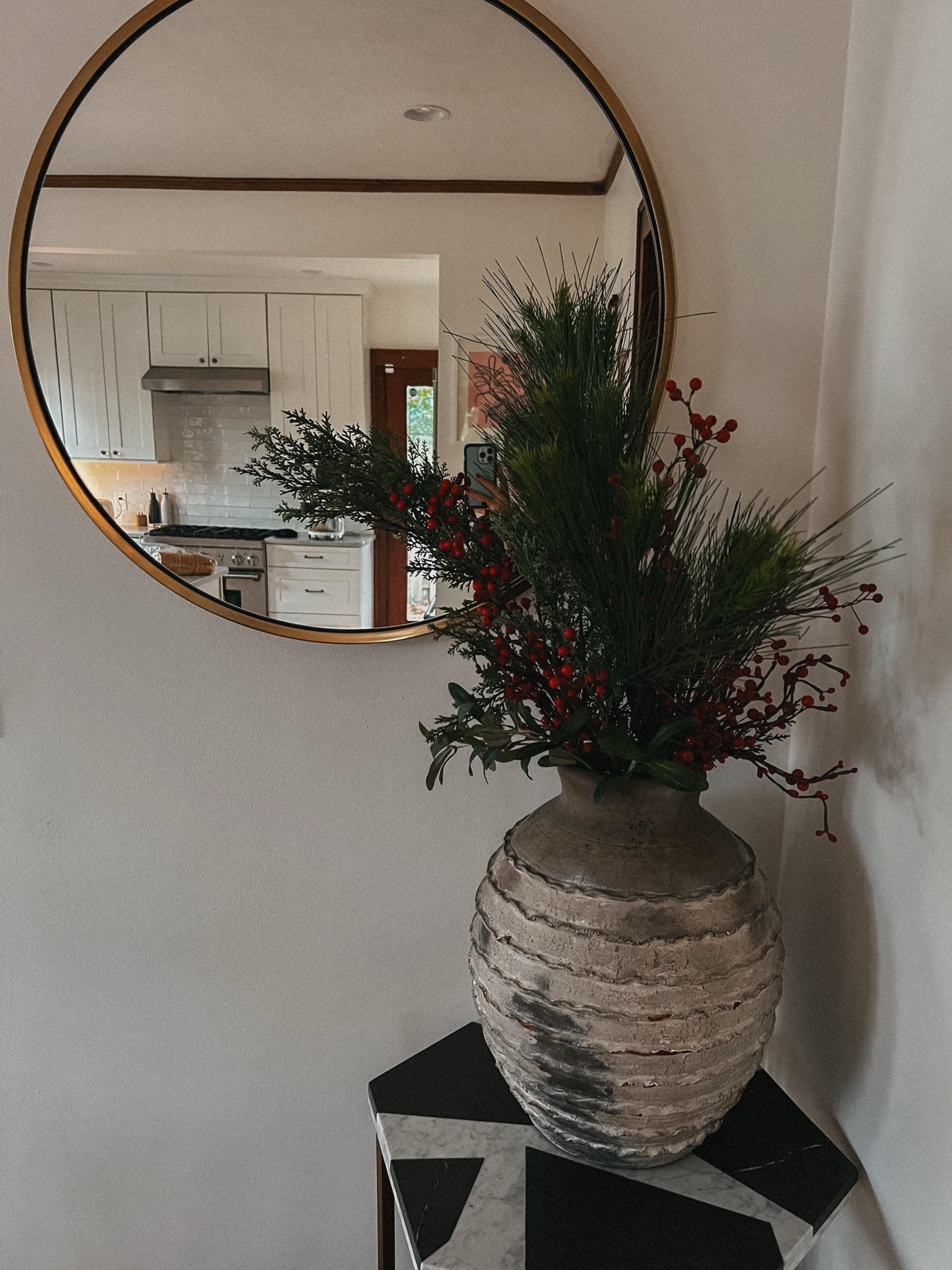 This holiday floral arrangement is a hodgepodge of things I had in my house. Linking similar stems to create your own. 🎄

(Bar cart is old west elm)

#LTKSeasonal #LTKHoliday #LTKHome