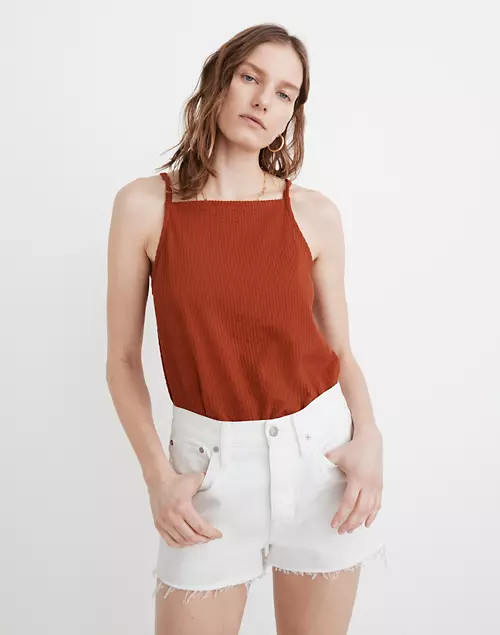 Relaxed Denim Shorts in Tile White | Madewell