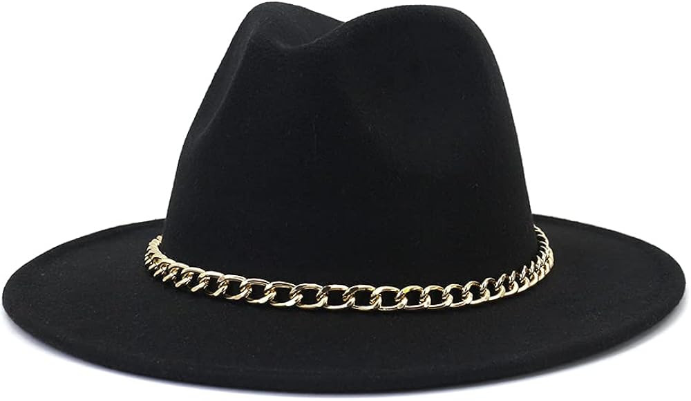 HUDANHUWEI Fedora Hats for Women Wide Brim Fashionable Women's Fedoras Dress Hat | Amazon (US)