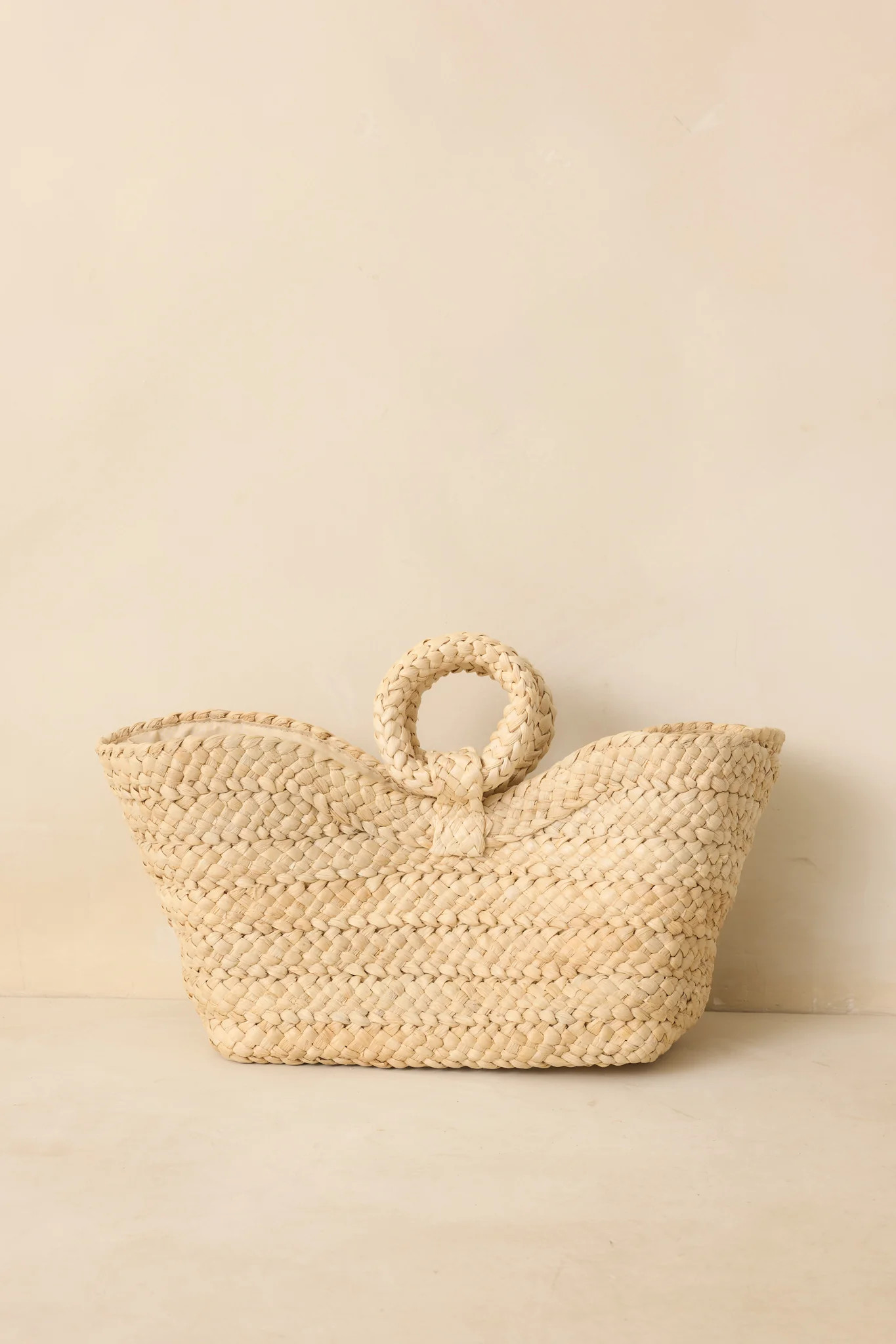Stop And Smell The Roses Ivory Raffia Woven Tote Handbag | Red Dress