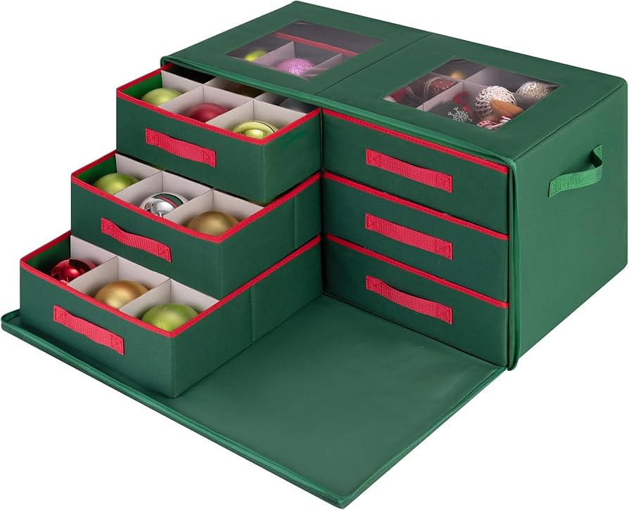 StorageWorks Christmas Ornament Storage, Stores up to 54-4", Christmas Ornament Storage Box with ... | Amazon (US)