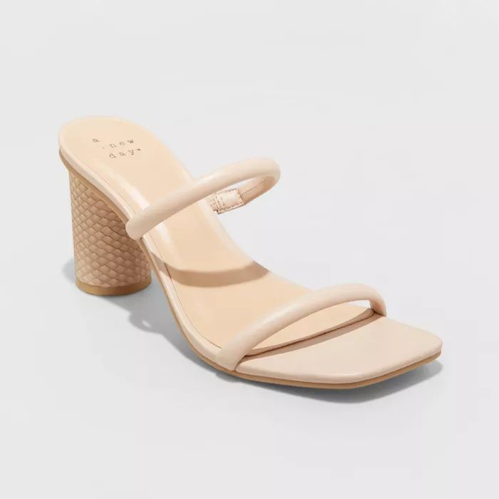 Women&#39;s Cass Square Toe Heels - A New Day&#8482; Nude 5 | Target