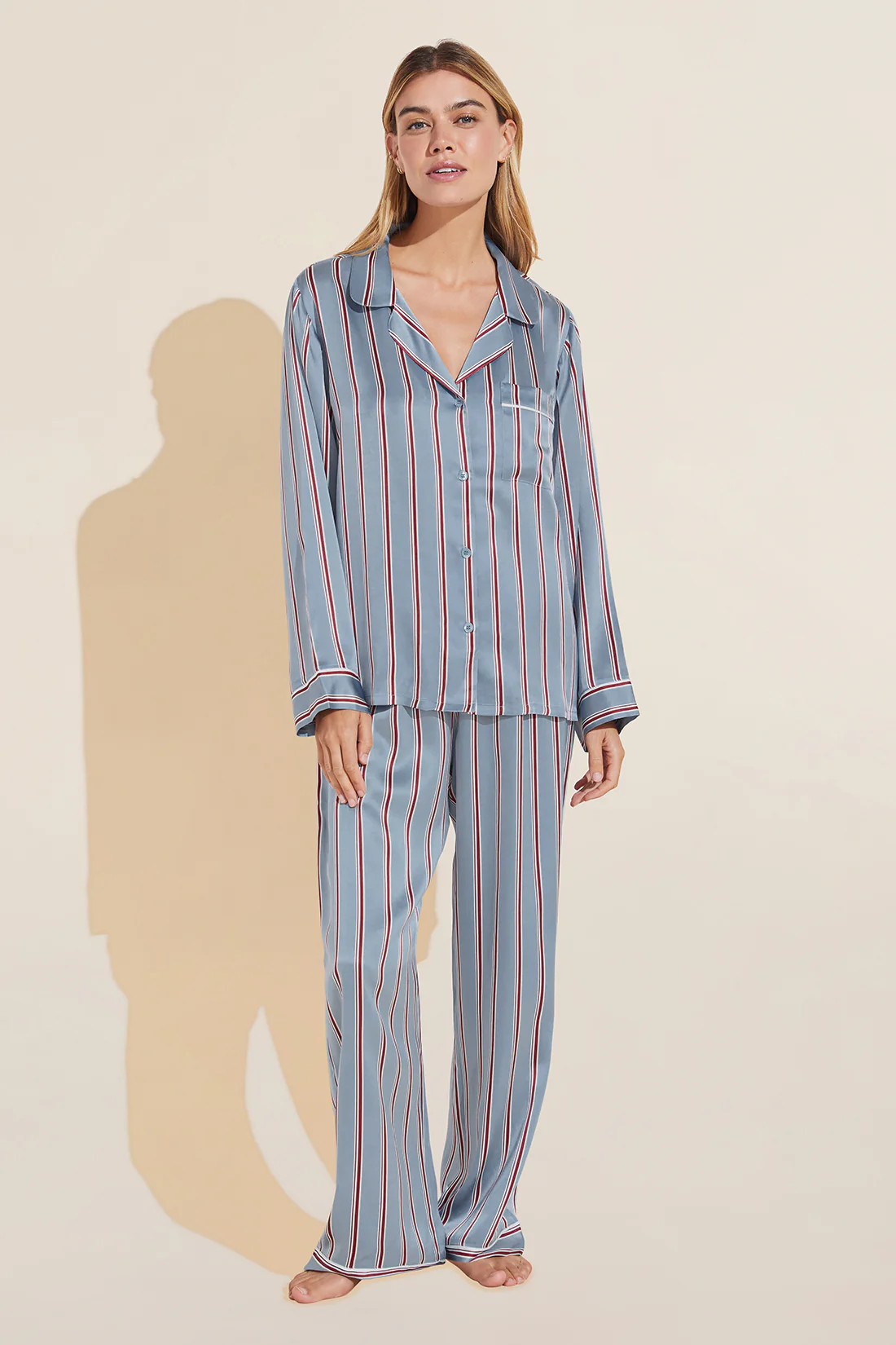 Inez Washable Silk Printed Long PJ Set | Eberjey
