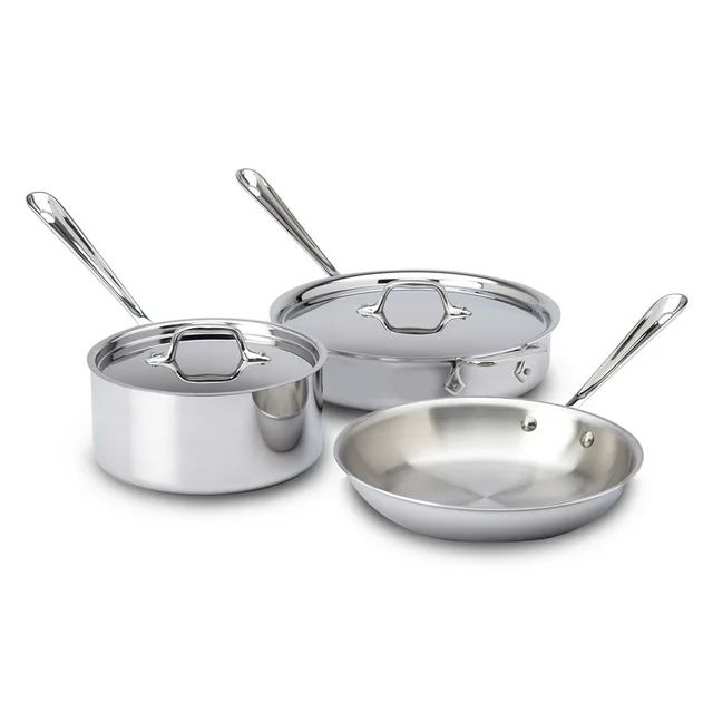 All-Clad D3 Stainless 3-ply Bonded Cookware Set, 5 piece Set | Walmart (US)