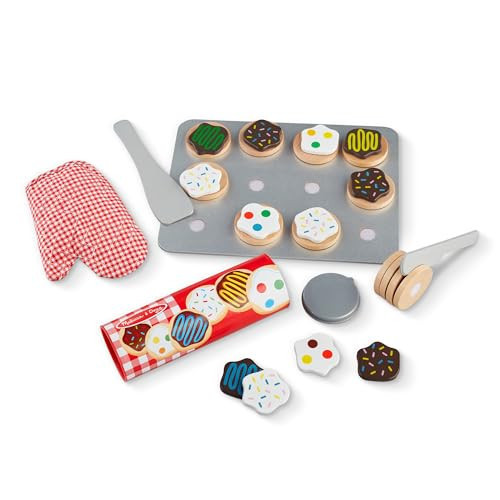 Melissa & Doug Slice and Bake Cookies Wooden Play Food Set with Toppings Pretend Cookies and Baking Sheet, Wooden Play Food Set, Toy Baking for Kids Ages 3+ | Amazon (US)