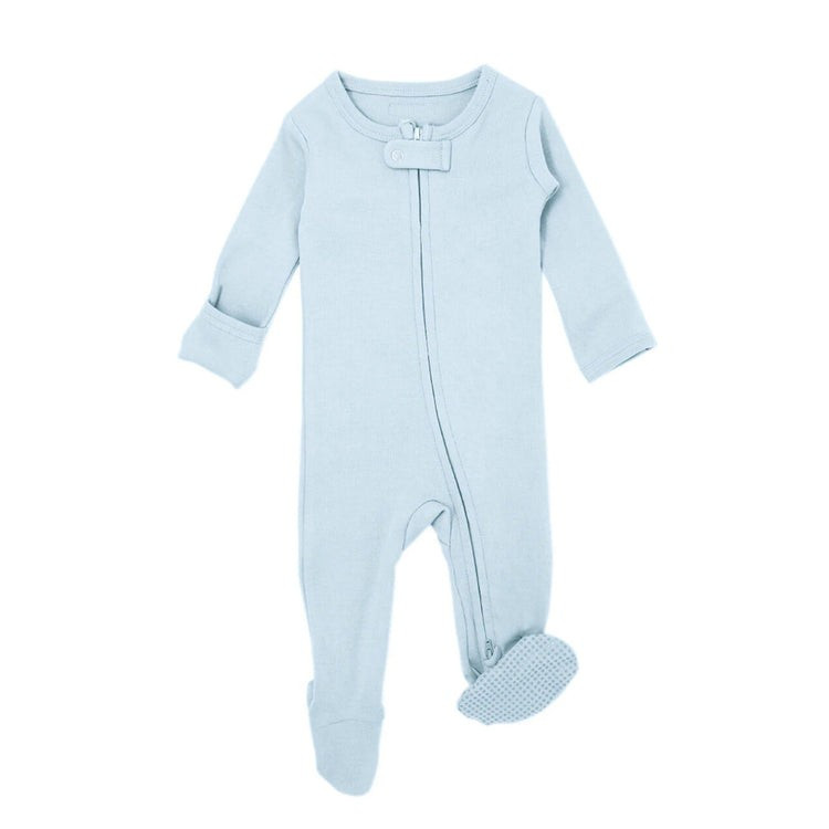 Organic Zipper Footed Romper, Moonbeam | SpearmintLOVE