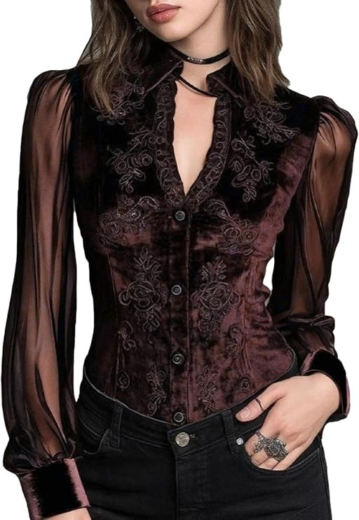 Elegant Tops for Women Romantic Long Sleeve Comfy Velvet Tops for Women 2026 | Amazon (US)