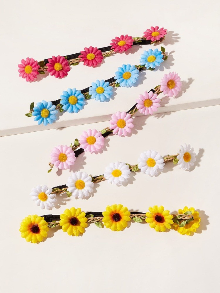 5pcs Girls Flower Decor Headband | SHEIN