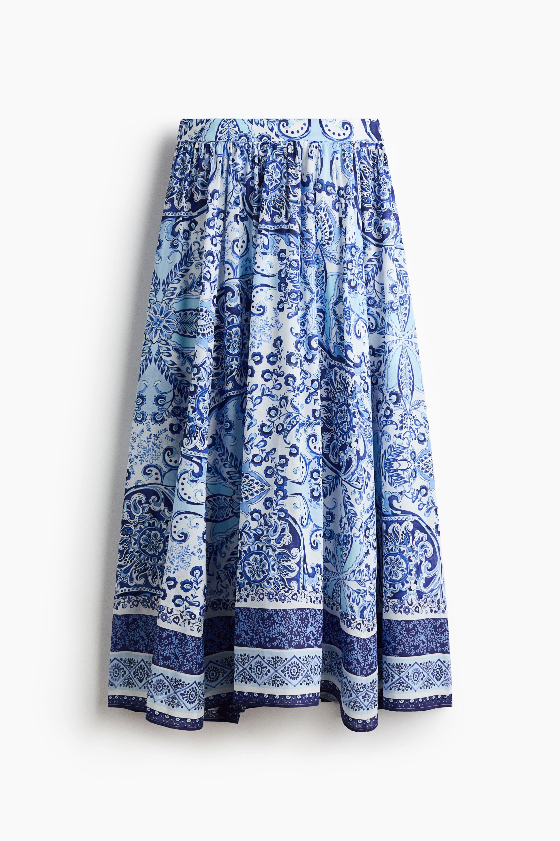 H & M - Printed Maxi Skirt - Blue/Paisley | H&M (US + CA)
