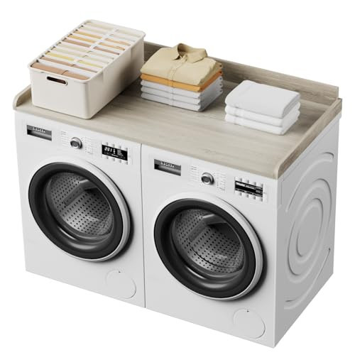 Washer Dryer Countertop, Washer Dryer Topper, Solid Wood Washers and Dryers Countertop, 54" Width x 27.5" Depth Laundry Countertop for Laundry Room Organization and Storage, White Oak | Amazon (US)