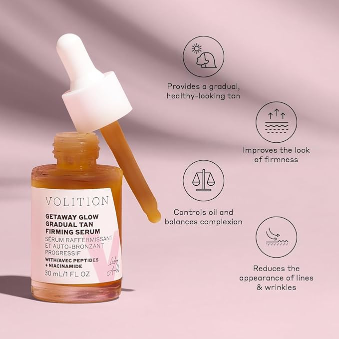 Volition Beauty Getaway Glow Gradual Tan Firming Facial Serum - Hydrating & Plumping Tanning Drop... | Amazon (US)