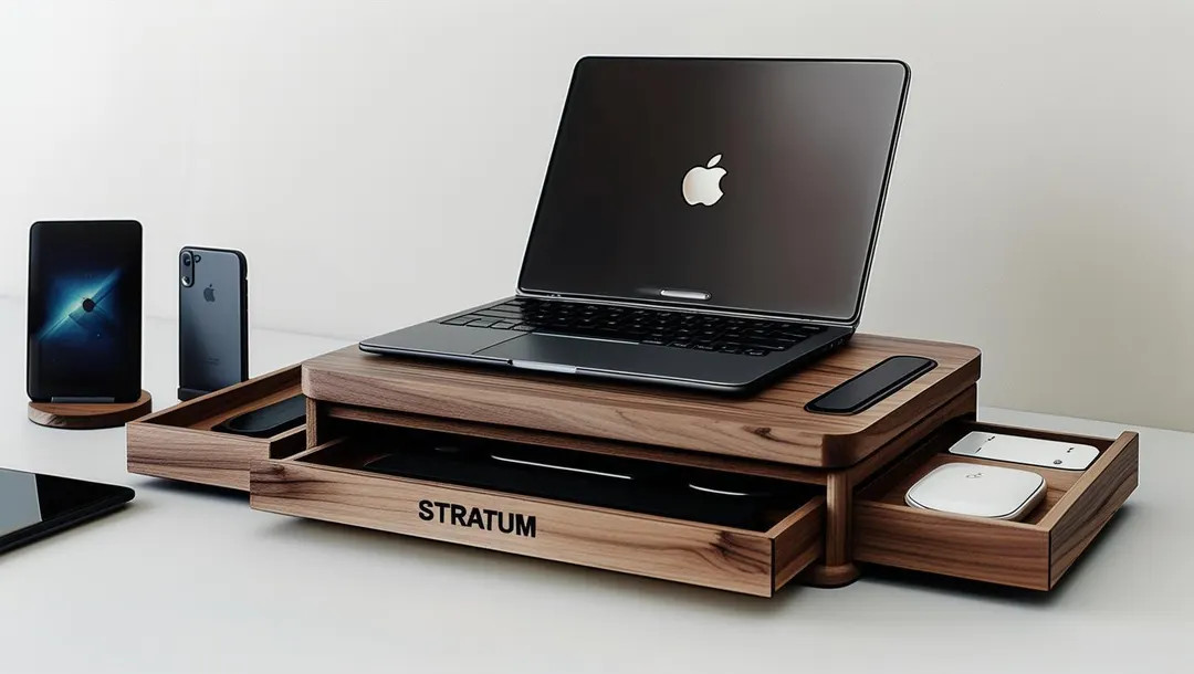 Personalized Wooden Docking Station With Drawers, Desk Organizer With Phone Stand, Laptop Holder ... | Etsy (US)