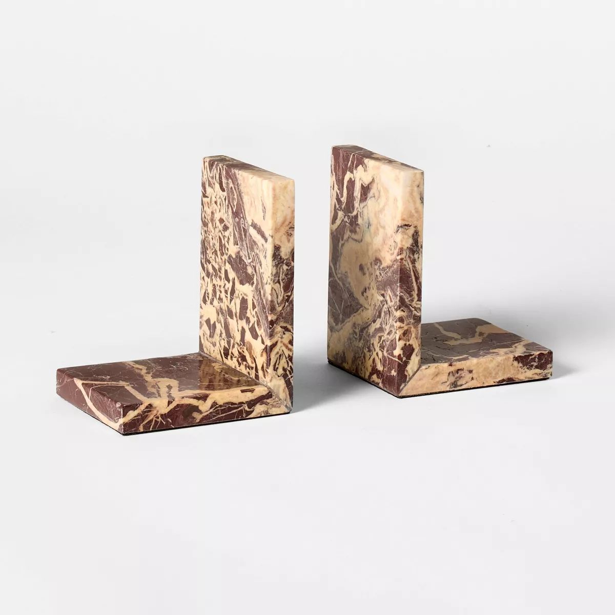 Set of 2 Red Levento Marble Bookends - Threshold™ designed with Studio McGee | Target