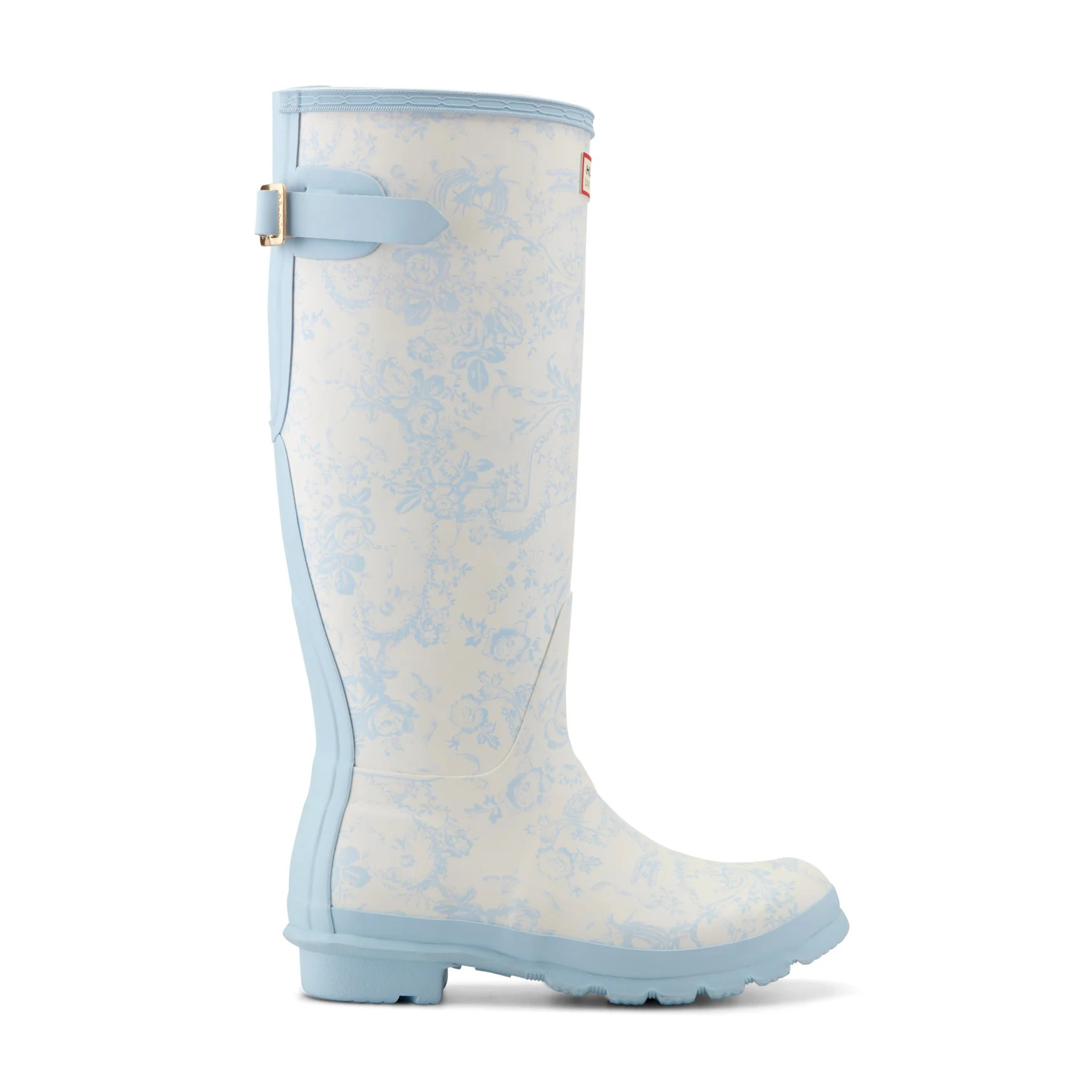 Women's Hunter X LoveShackFancy Women\u2019s Original Tall Toscana Toile Rain Boots - Blue Bow Pr... | Hunter Boots