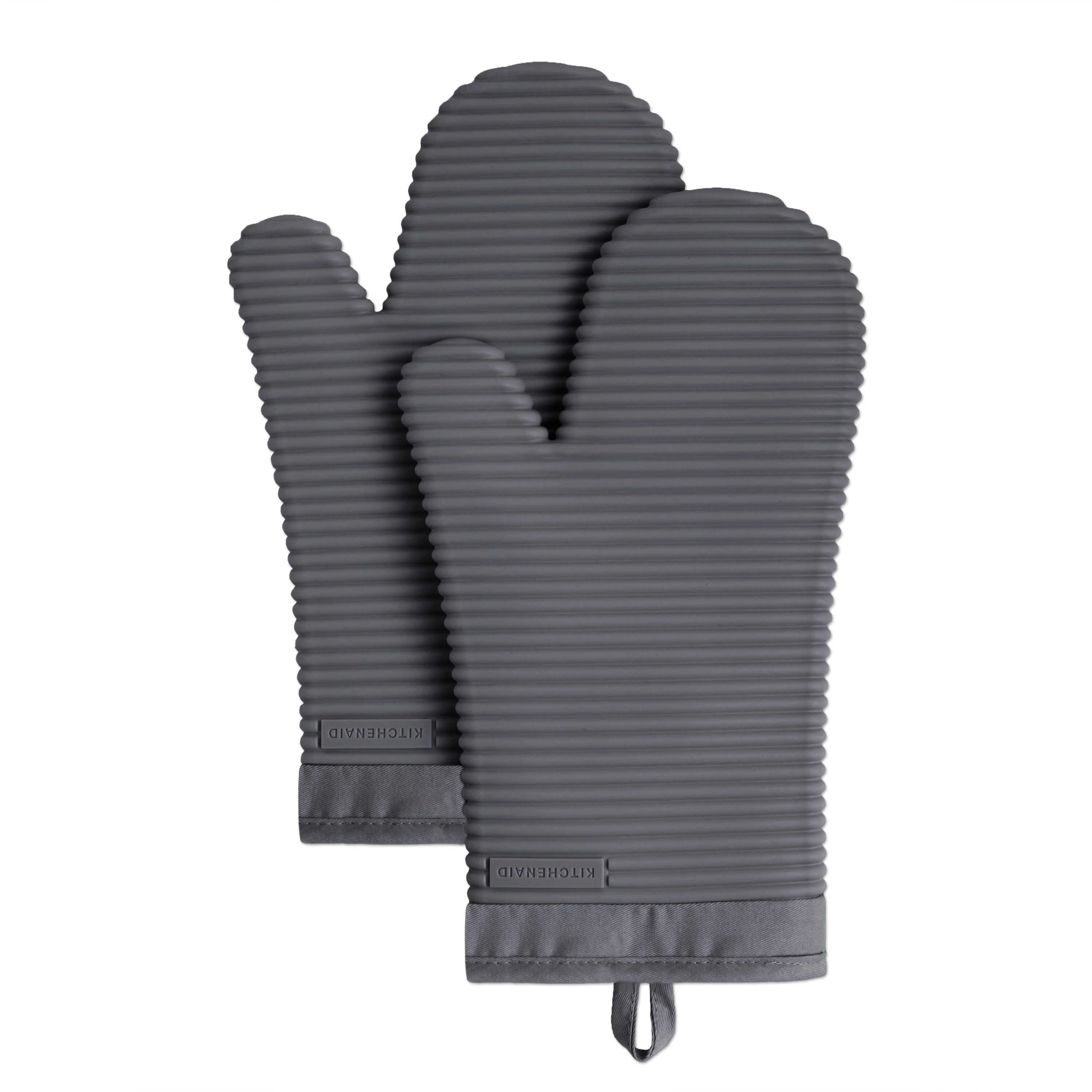 KitchenAid 2 -Pack Cotton Solid Oven mitt set Polyester in Gray | O2013117TDKA 004 | Lowe's