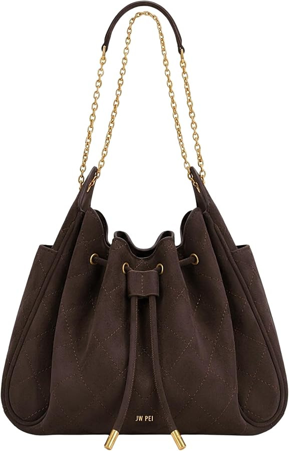 JW PEI Women's Rowan Ruched Drawstring Chain Bucket Bag | Amazon (US)