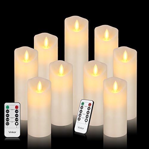 Vinkor Flameless Candles Battery Operated Candles Real Wax Pillar LED Candles with 10-Key Remote and | Amazon (US)